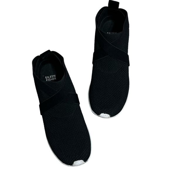 Eileen Fisher Zing Sustainable Stretch Knit Sneaker black size 10 - Picture 8 of 9